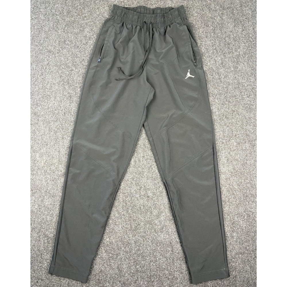 Jordan Dri-FIT Mens Small Black Athletic Training Pants Jumpman Joggers Zippered